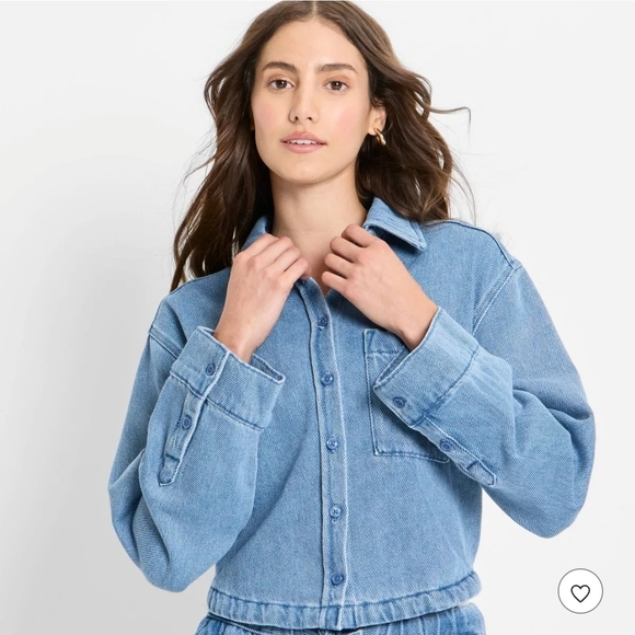 Future Collective Jackets & Blazers - Future Collective Light Blue Relaxed Denim Button-Down Shirt